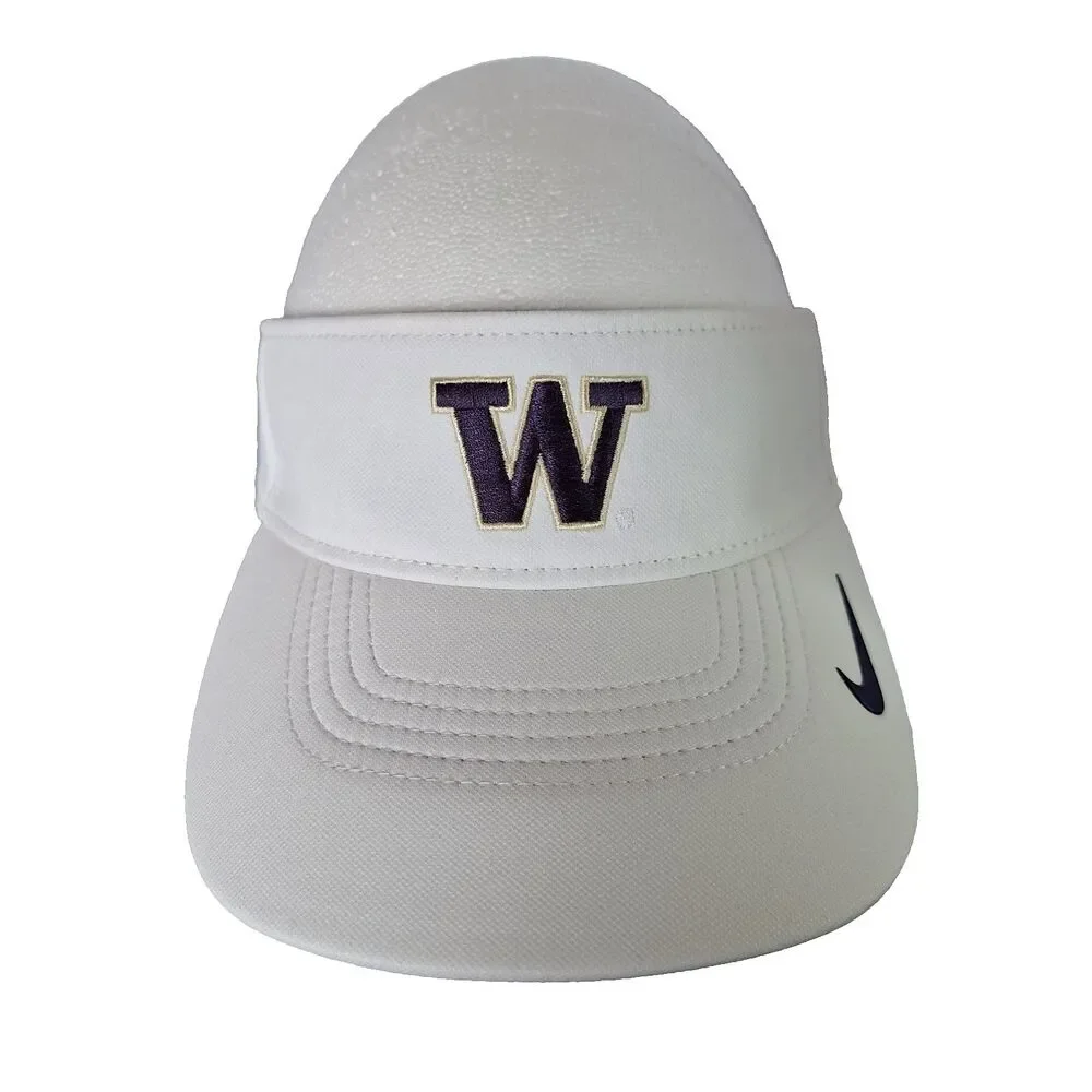 Nike Dri-Fit Washington Huskies Adjustable White Purple Visor Hat Football